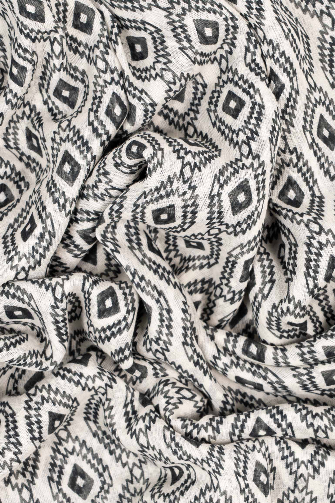 bodhi-lightweight-cotton-scarf-black-mosaic-print-close-up-pattern
