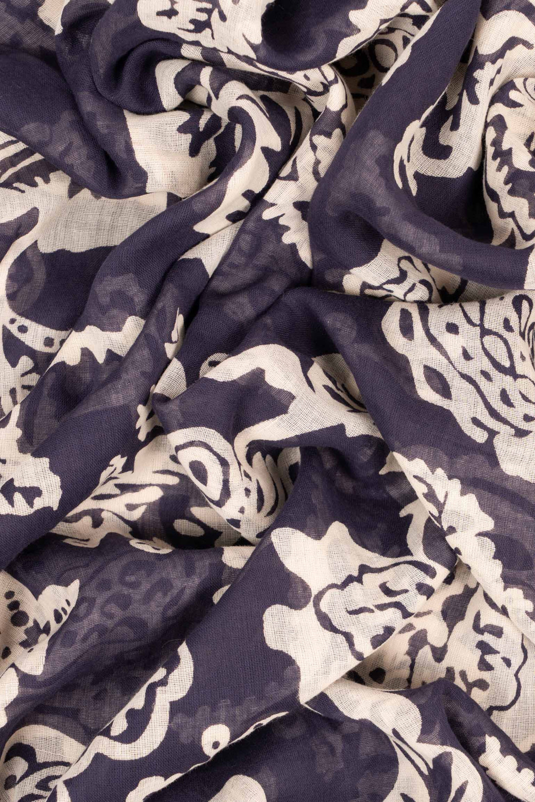 bodhi-lightweight-cotton-scarf-navy-blue-floral-print-close-up-soft-material