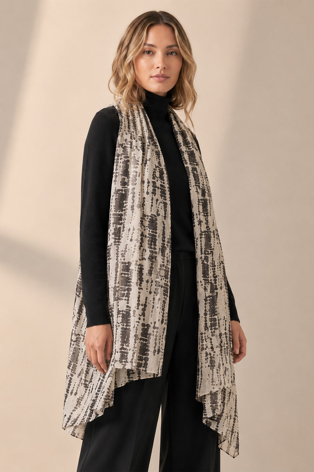 soraya-lightweight-cotton-scarf-black-white-tie-dye-gold-foil-flecks