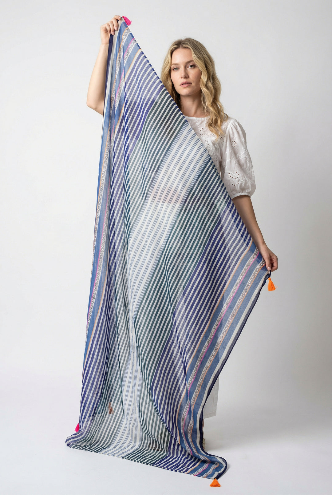 Blue-Striped-Cotton-Scarf