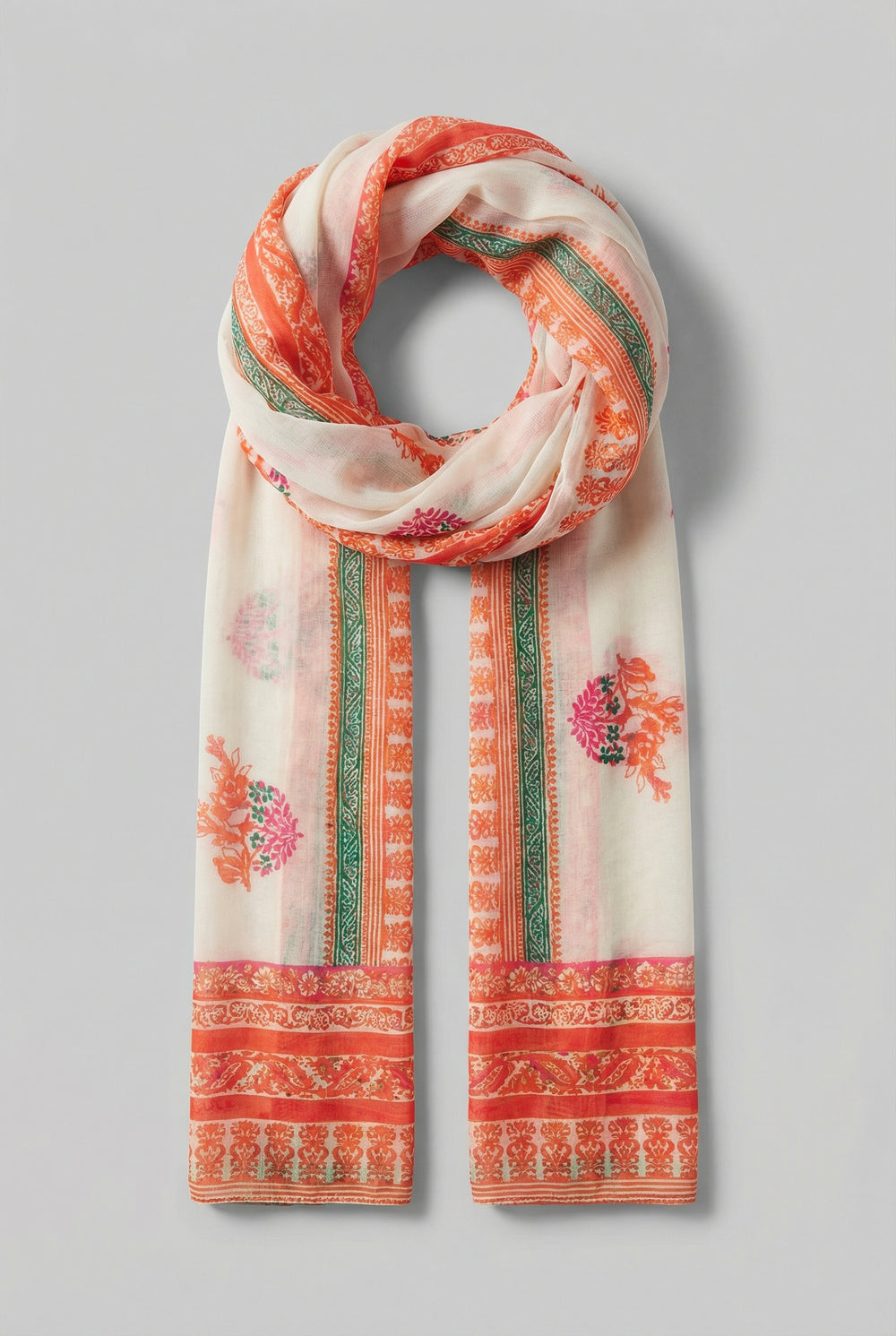 Paisley-and-leaf-print-scarf-cream-and-orange