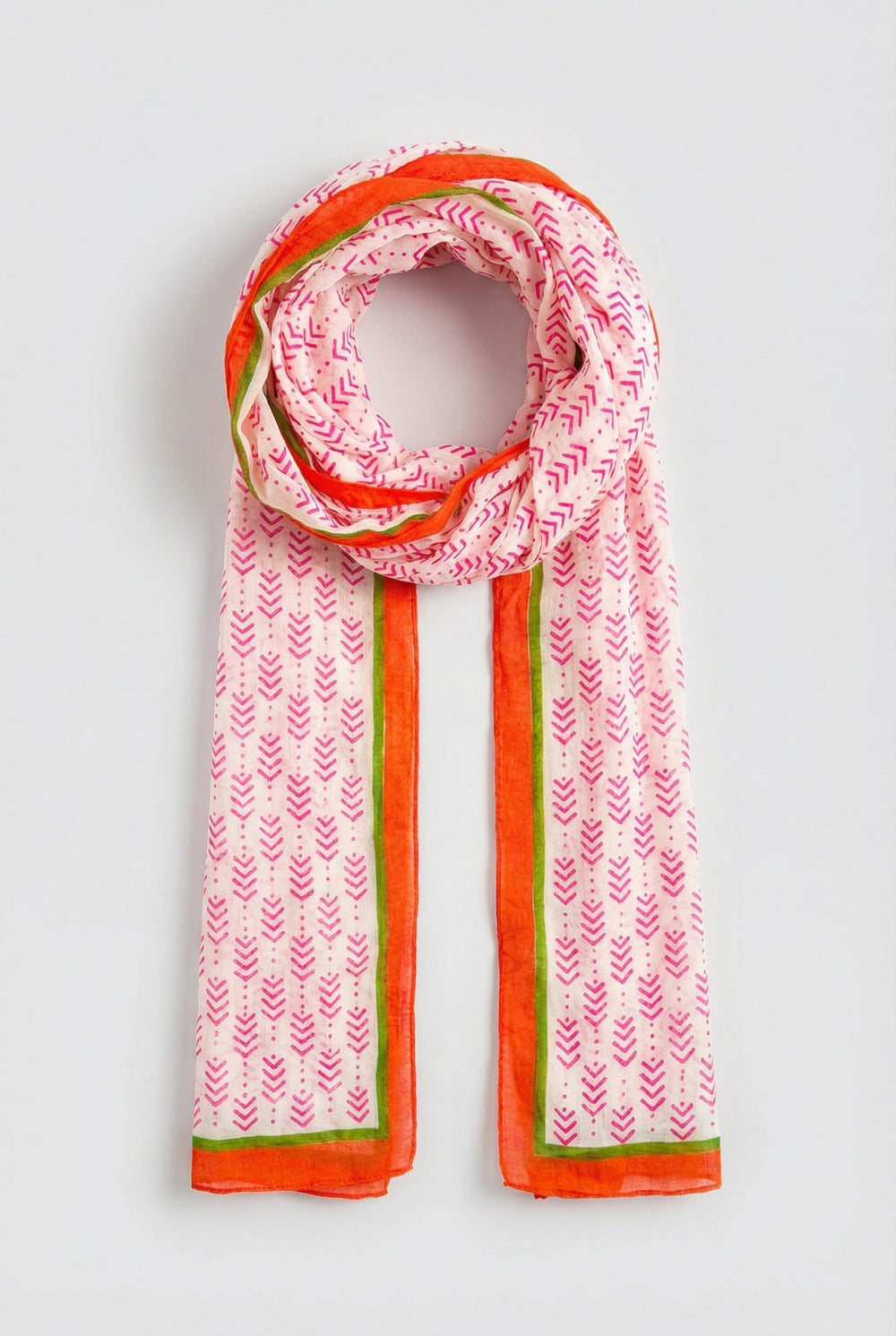 Pink-Chevron-Print-Cotton-Scarf