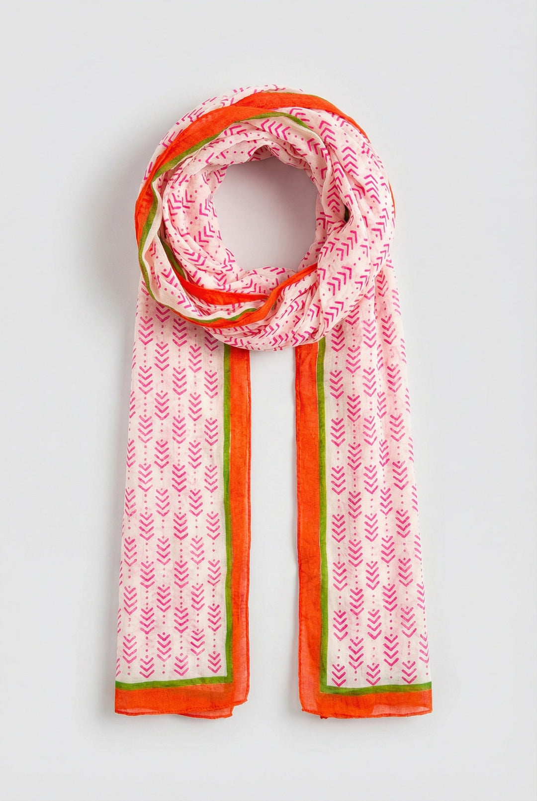 Pink-Chevron-Print-Cotton-Scarf