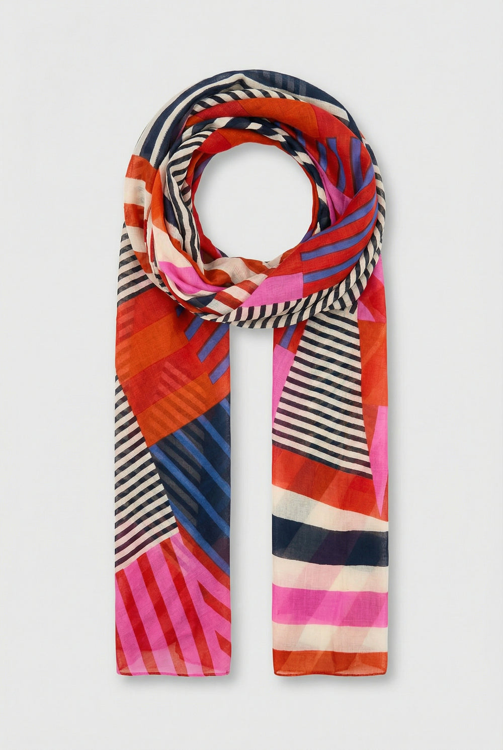 Pink-Block-Stripe-Cotton-Scarf