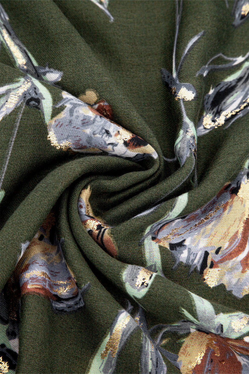 vaeda-khaki-floral-lightweight-scarf-close-up-material