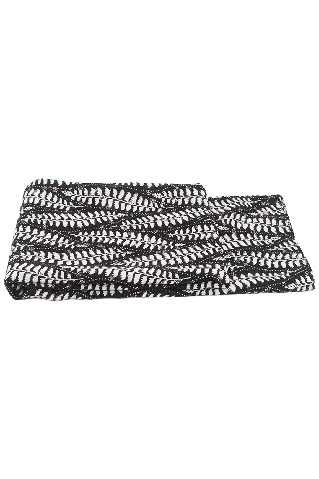 Clover Black Fern Leaf Lightweight Scarf