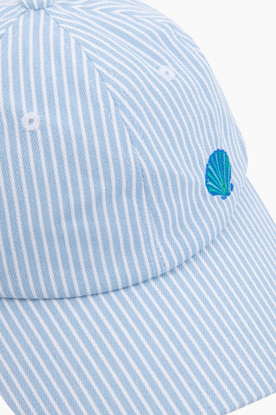 Seashell-Striped-Baseball-Cap-in-Blue-Closeup