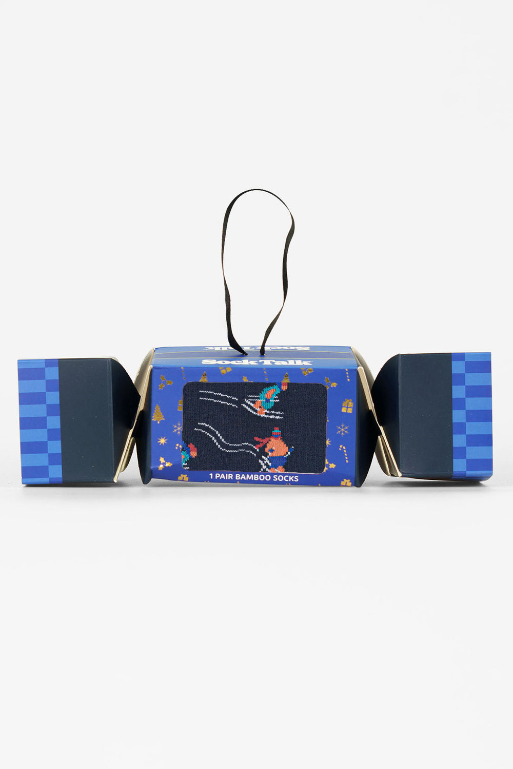 Skiing-Bamboo-Crew-Socks-Christmas-Cracker-Gift-Box-in-Navy-Blue