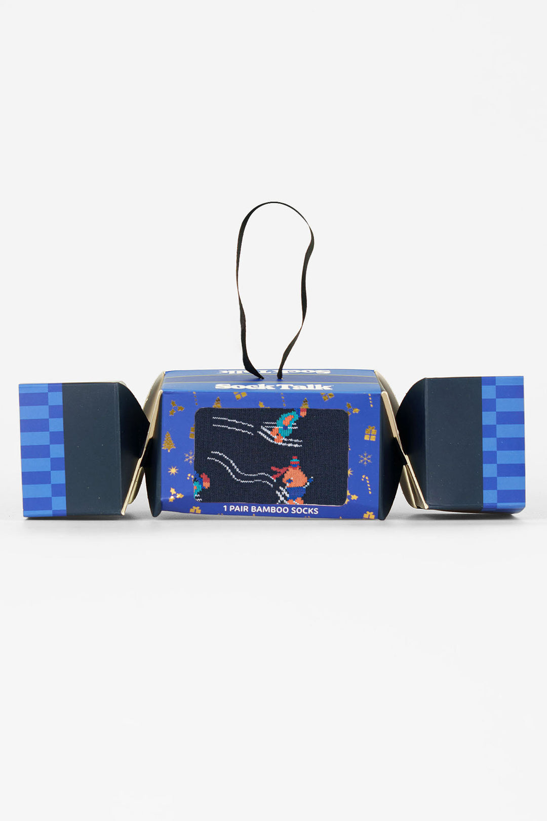 Skiing-Bamboo-Crew-Socks-Christmas-Cracker-Gift-Box-in-Navy-Blue