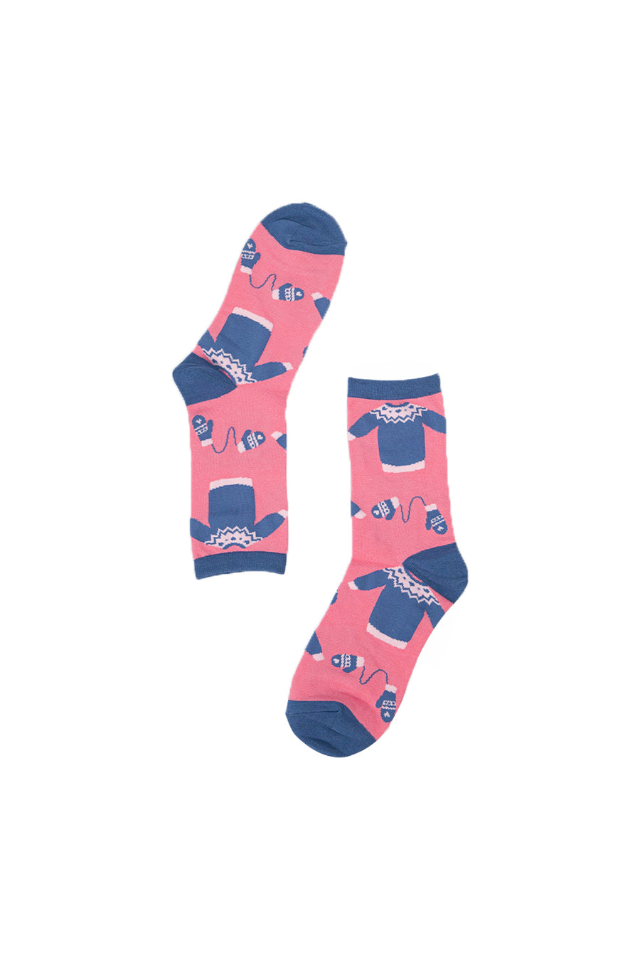 Womens Bamboo Christmas Socks Xmas Jumper Novelty Sock Pink