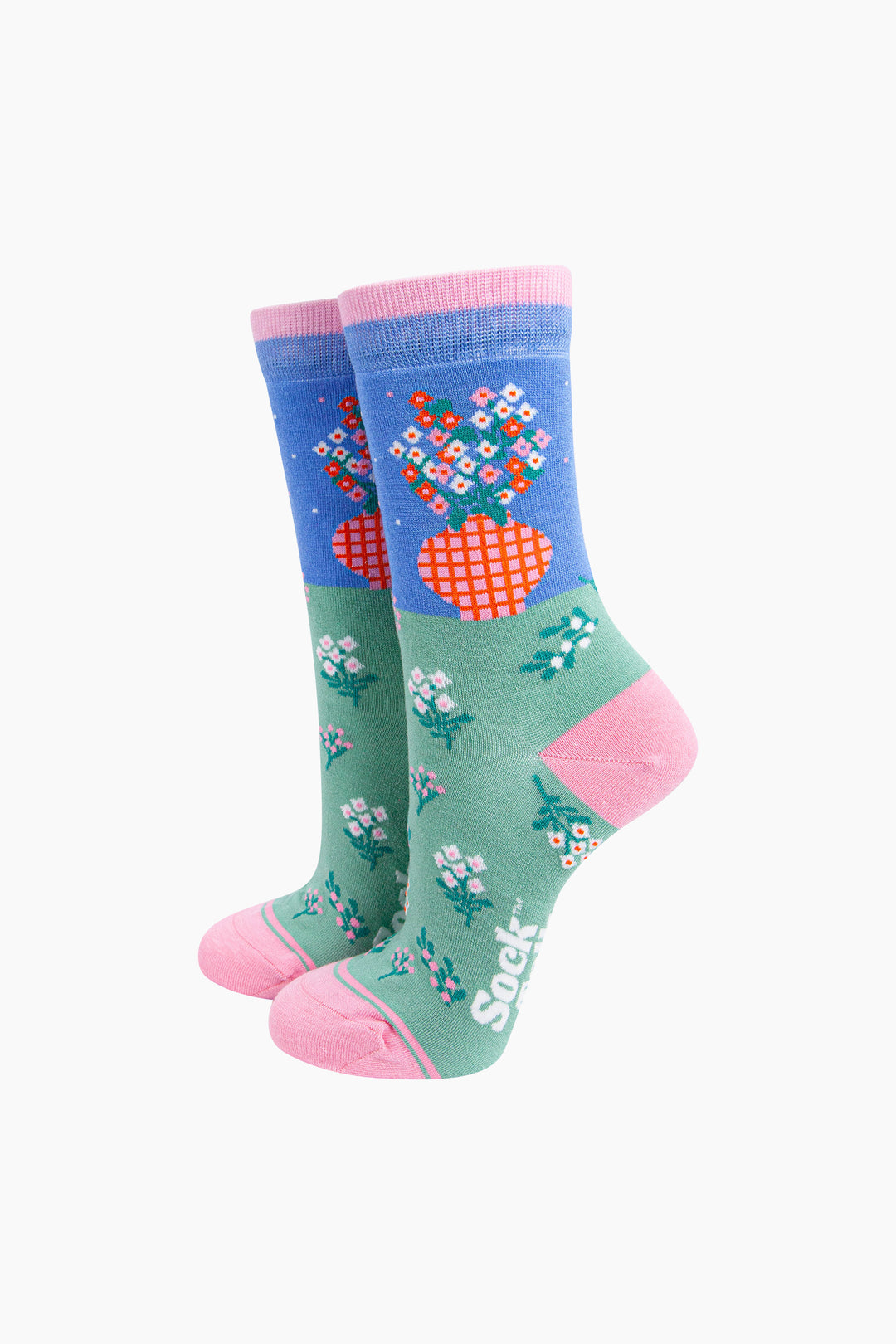Flower-Vase-Bamboo-Socks-in-Blue-Mannequin