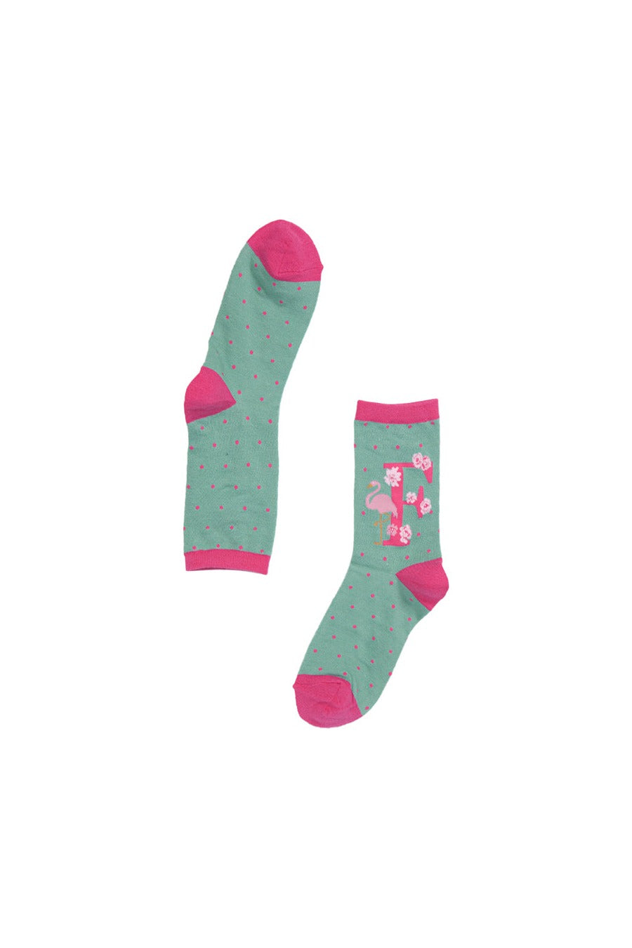 Womens Bamboo Alphabet Socks Initial F Novelty Floral Animal Ankle Socks