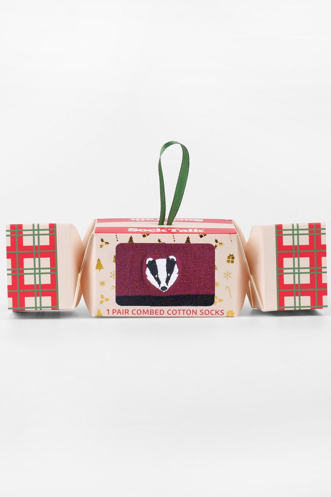 Badger-Embroidered-Combed-Cotton-Crew-Socks-Christmas-Cracker-Gift-Box-in-Black/Burgundy