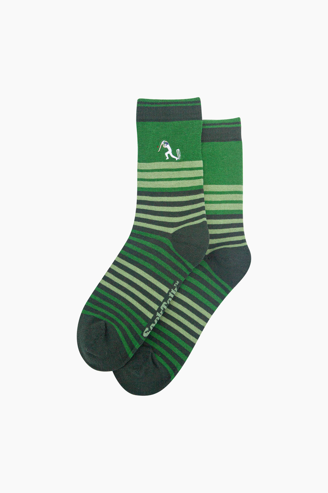Cricket-Player-Combed-Cotton-Pattern-Embroidered-Socks-in-Green-Laid-Flat
