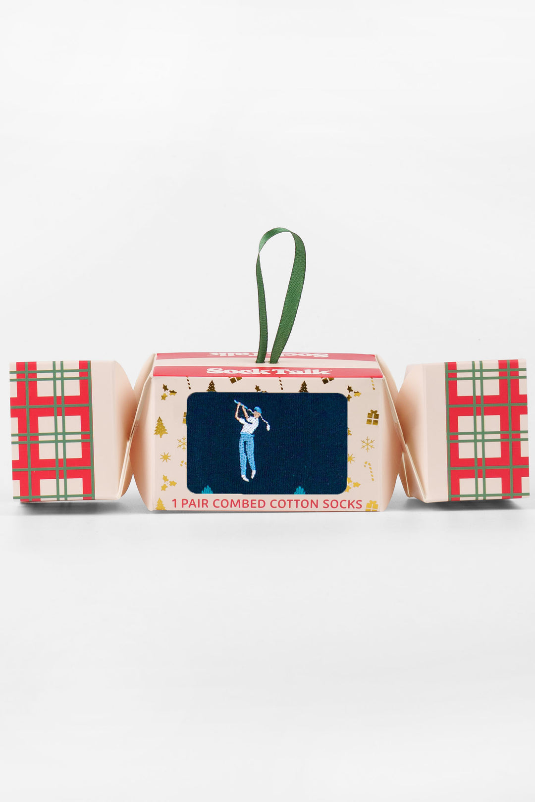 Golfer-Embroidered-Combed-Cotton-Crew-Socks-Christmas-Cracker-Gift-Box-in-Blue