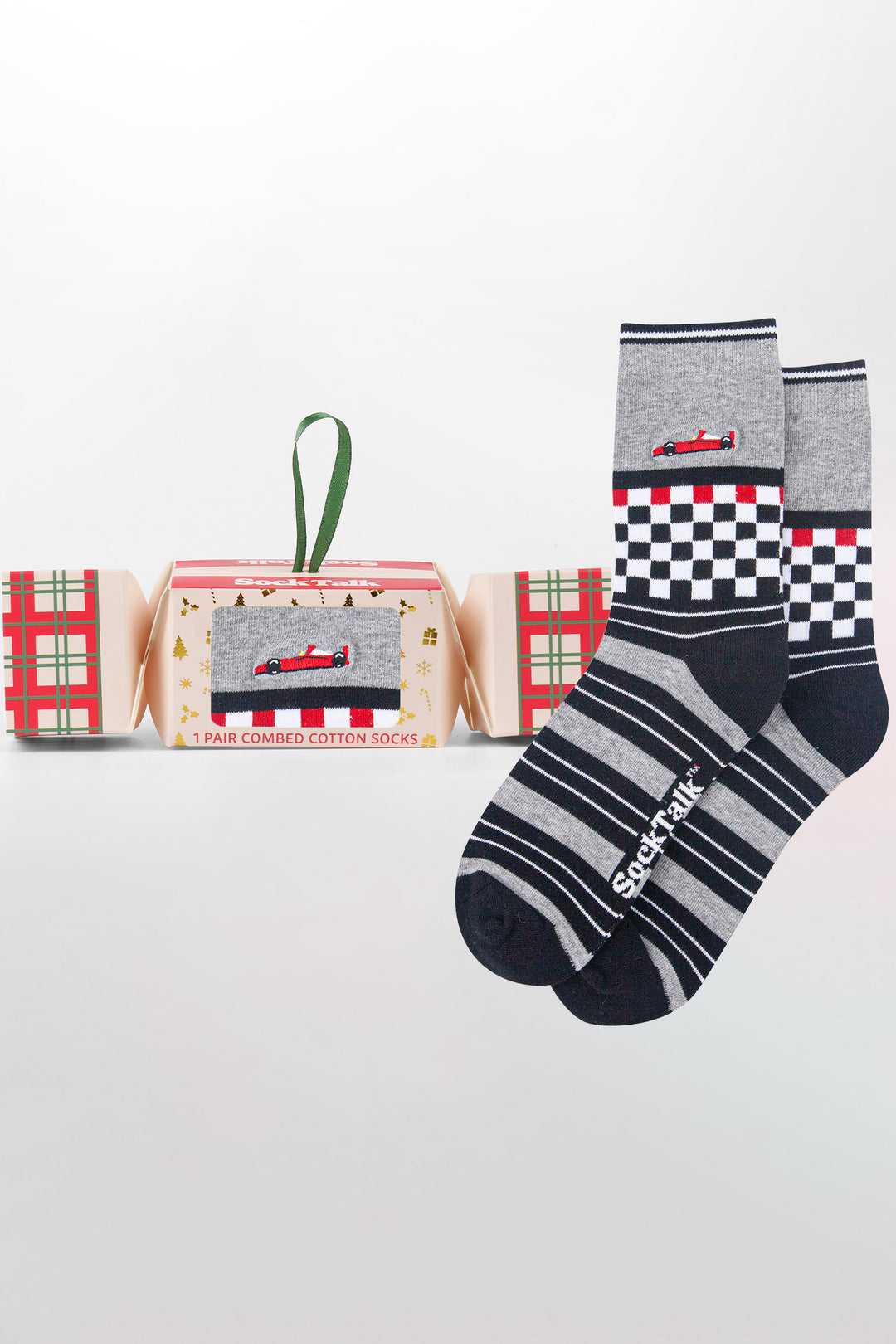 Racecar-Embroidered-Combed-Cotton-Crew-Socks-Christmas-Cracker-Gift-Box-in-Grey-Marl
