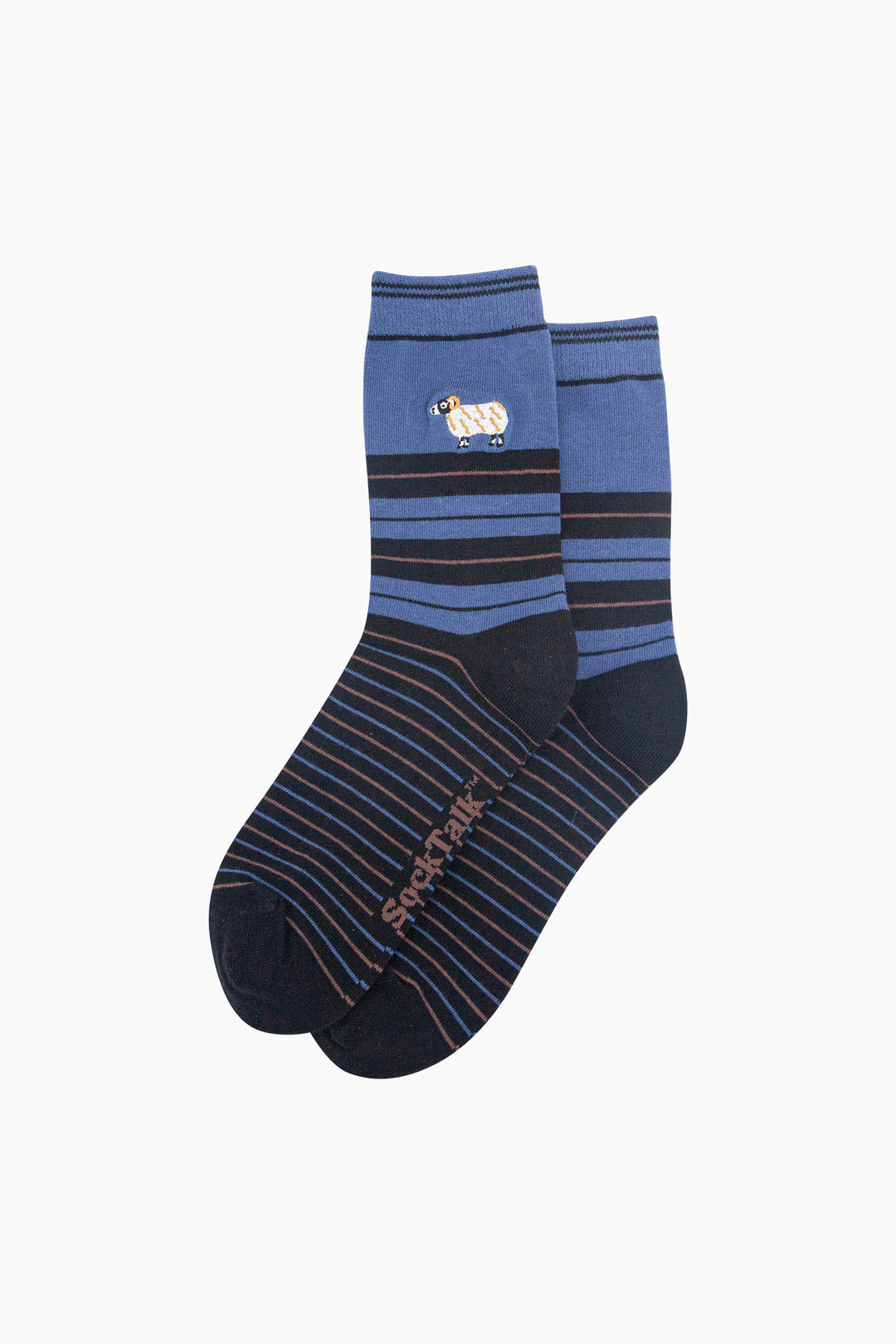 Sheep-Combed-Cotton-Pattern-Embroidered-Socks-in-Denim-Blue-Close-Up