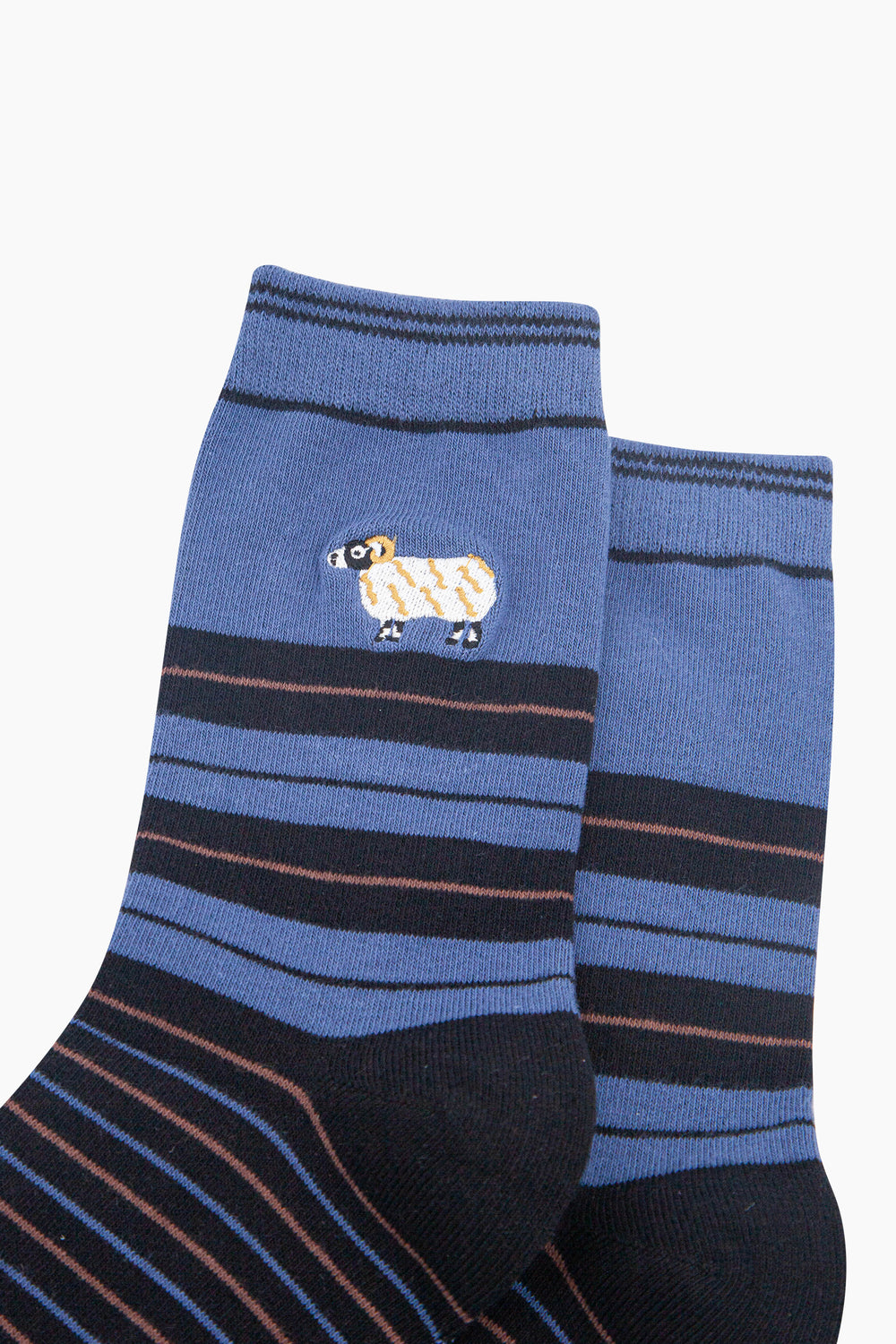 Sheep-Combed-Cotton-Pattern-Embroidered-Socks-in-Denim-Blue-Close-Up