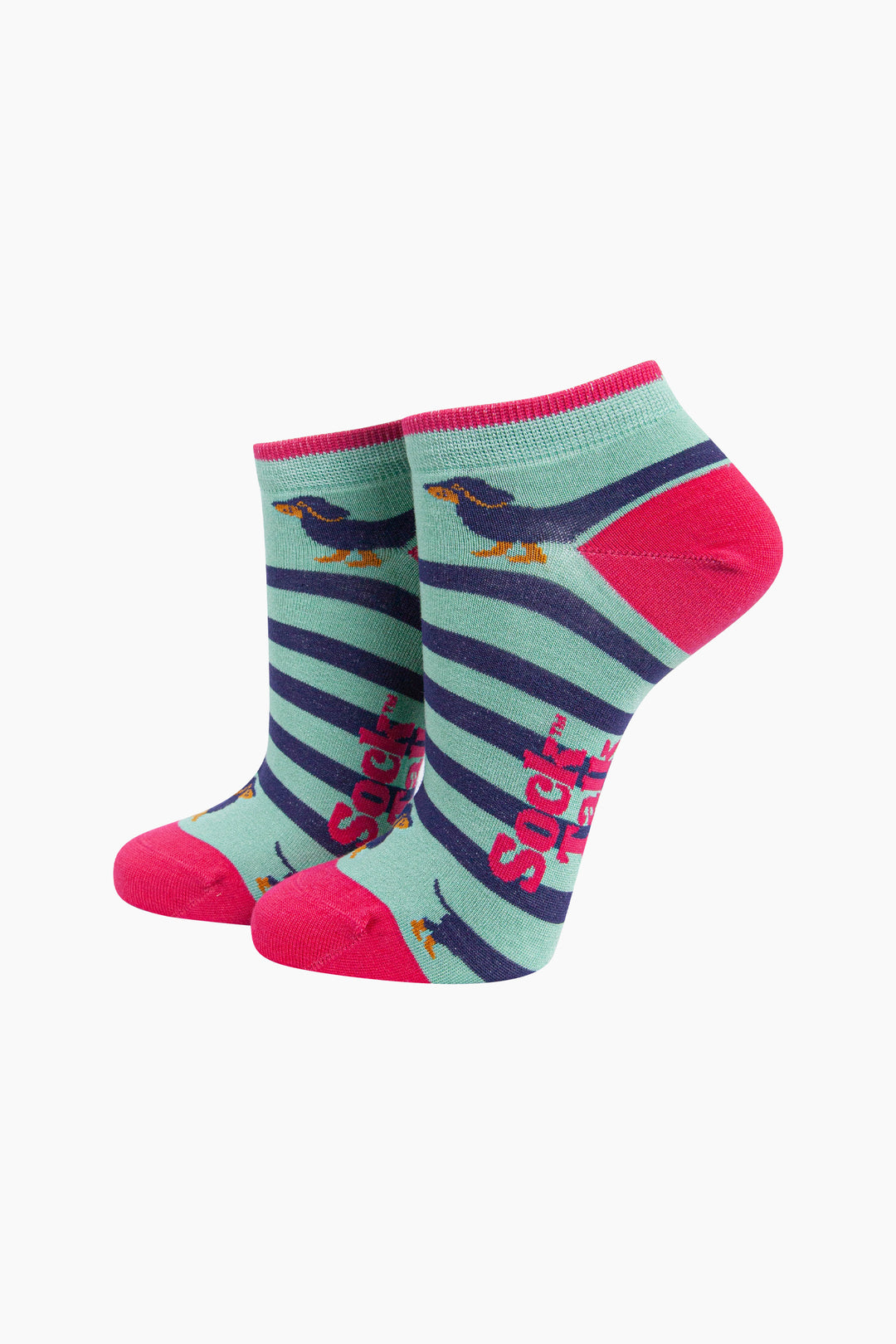 Winding-Sausage-Dog-Bamboo-Trainer-Socks-in-Mint-Mannequin