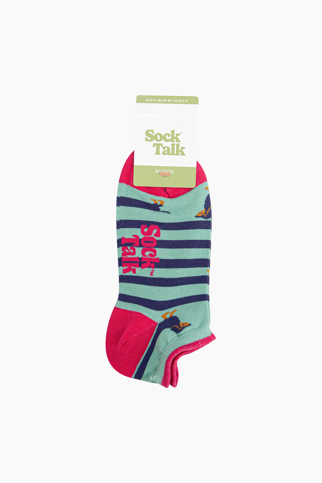 Winding-Sausage-Dog-Bamboo-Trainer-Socks-in-Mint-In-Packaging