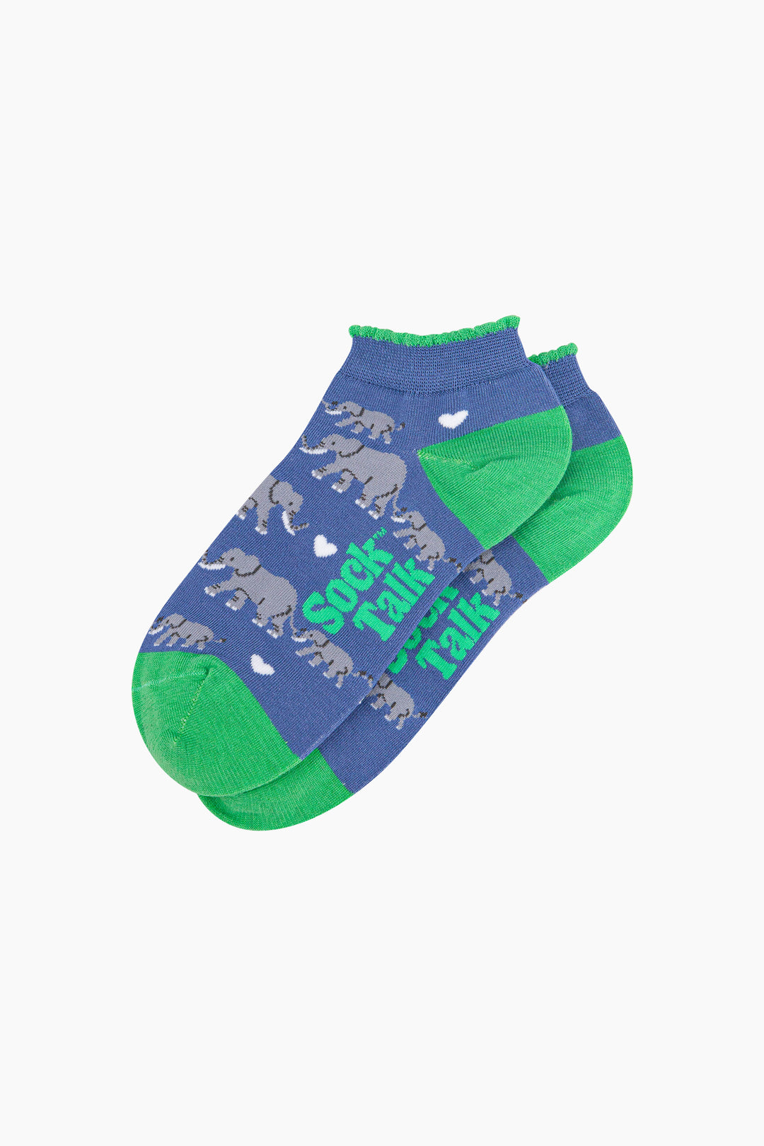 Baby-Elephants-Bamboo-Trainer-Socks-in-Blue-Lying-Flat