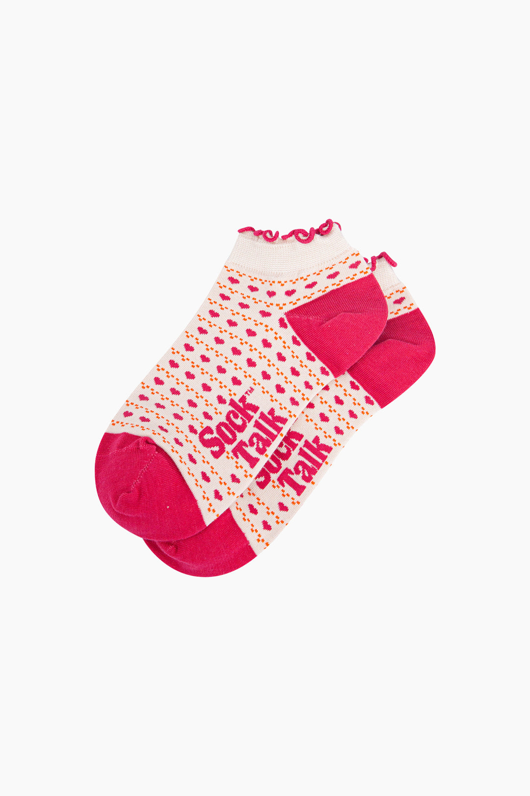 Love-Heart-Striped-Bamboo-Trainer-Socks-in-Pink-Laid-Flat