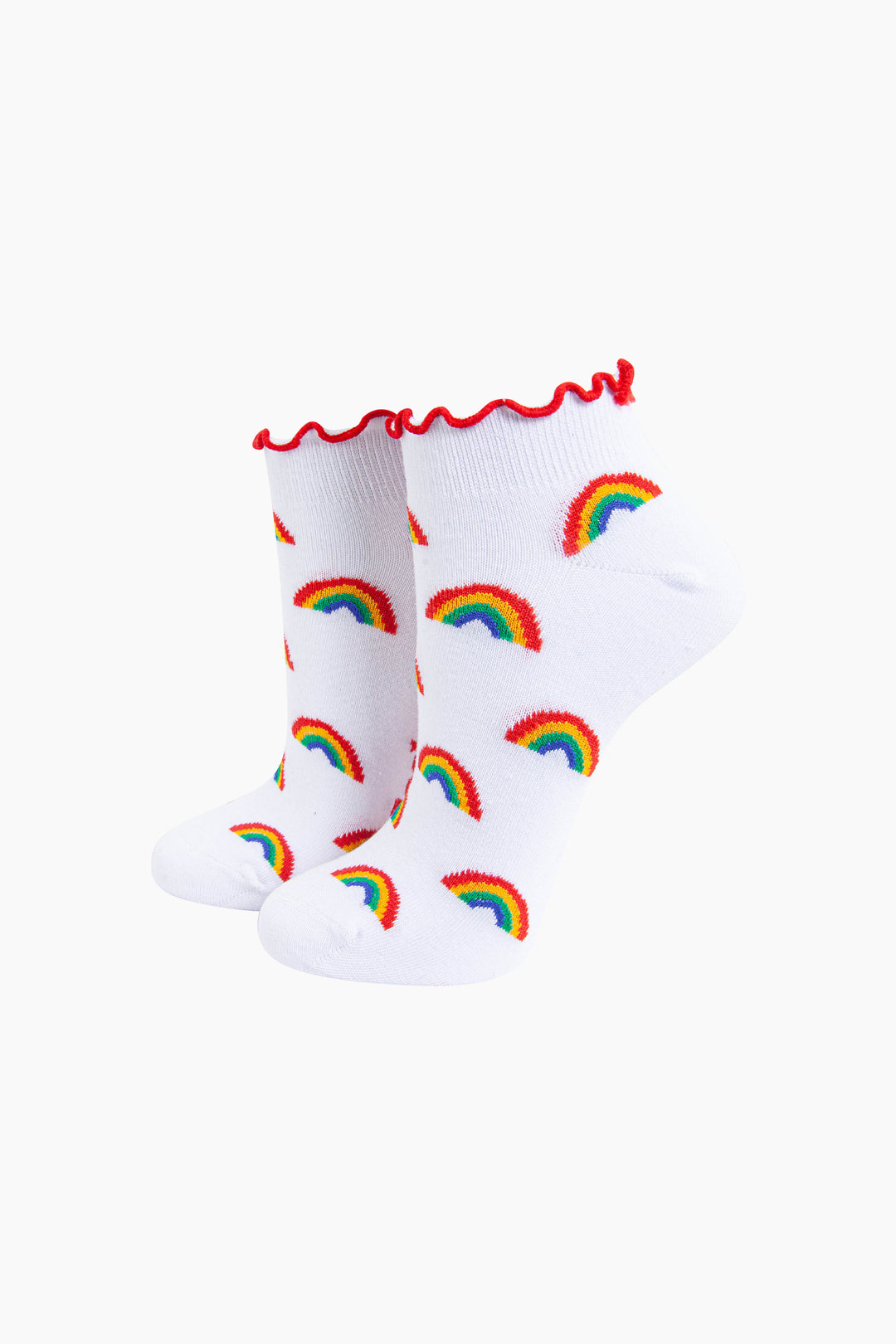 Rainbow-Frilled-Cuff-Combed-Cotton-Trainer-Socks-in-White-Mannequin