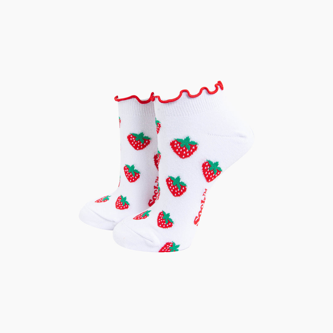 Strawberry-Frilled-Cuff-Combed-Cotton-Trainer-Socks-in-White-Mannequin