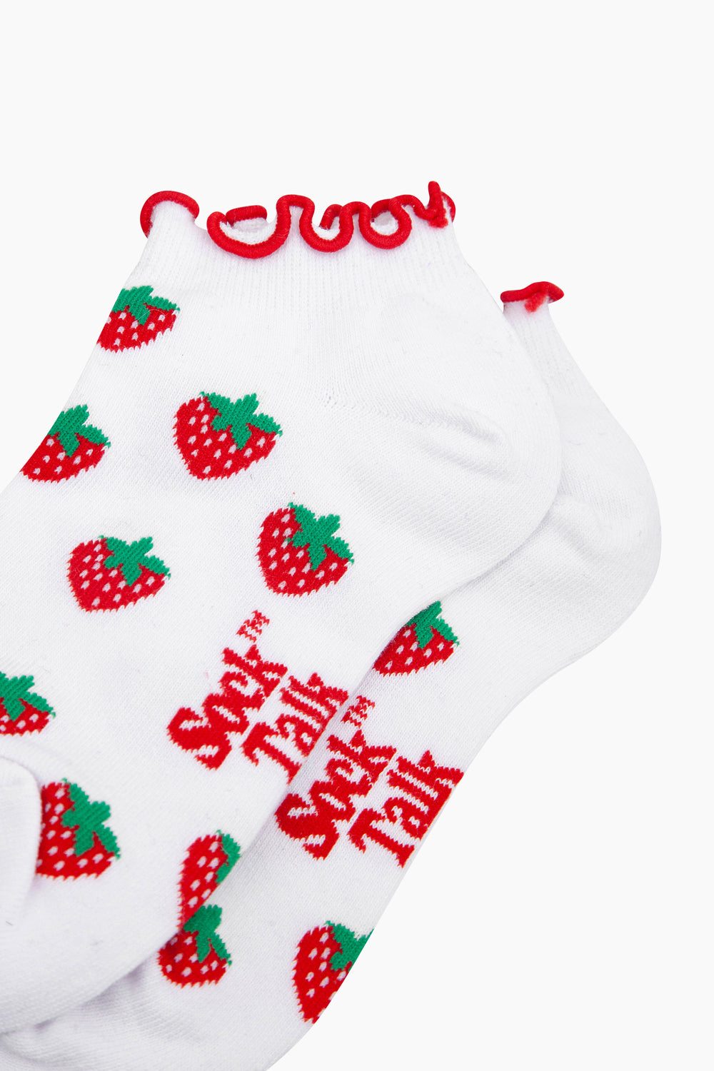 Strawberry-Frilled-Cuff-Combed-Cotton-Trainer-Socks-in-White-Closeup