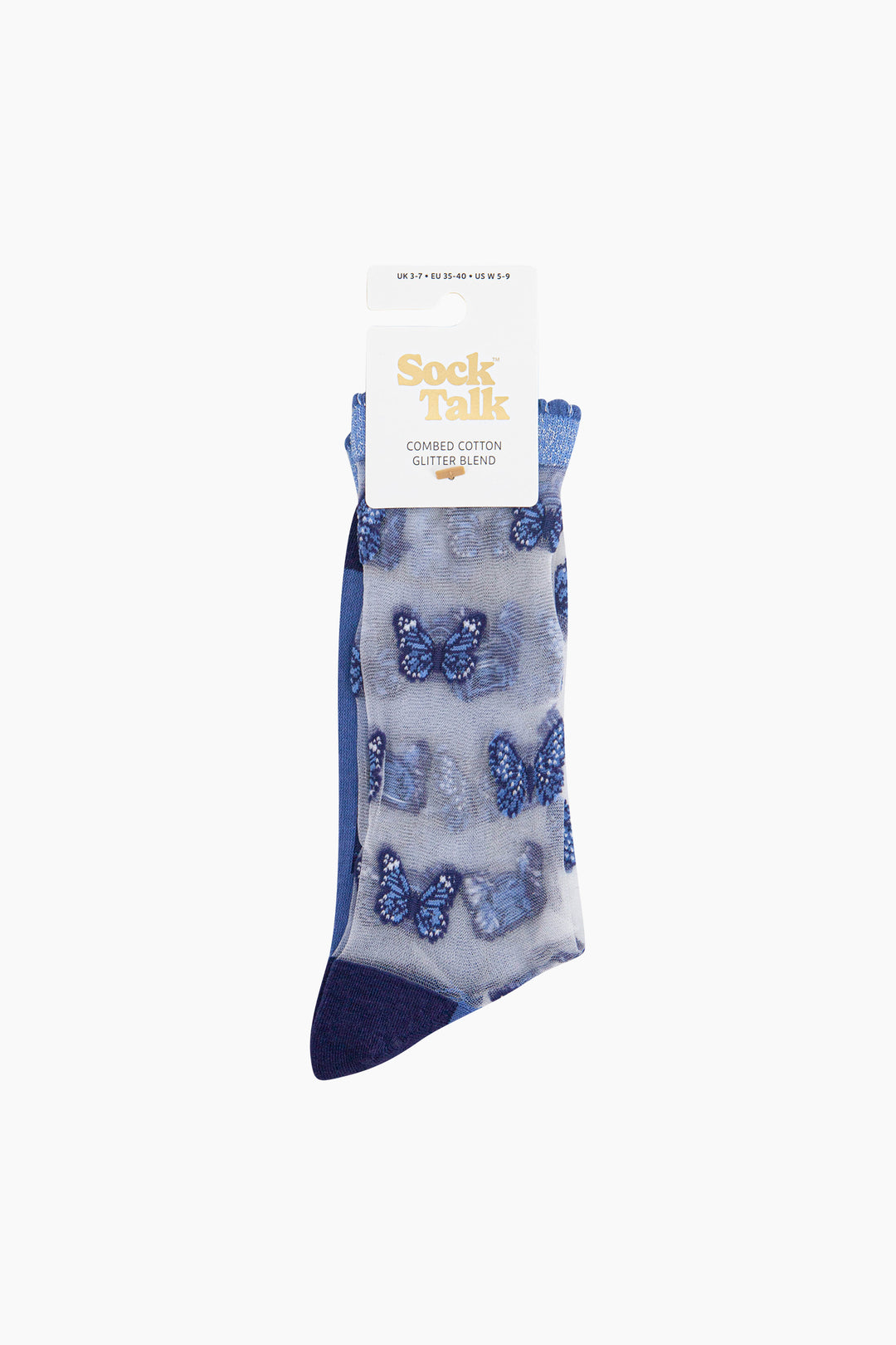 Butterflies-Combed-Cotton-Sheer-Pop-Socks-in-Blue-In-Packaging