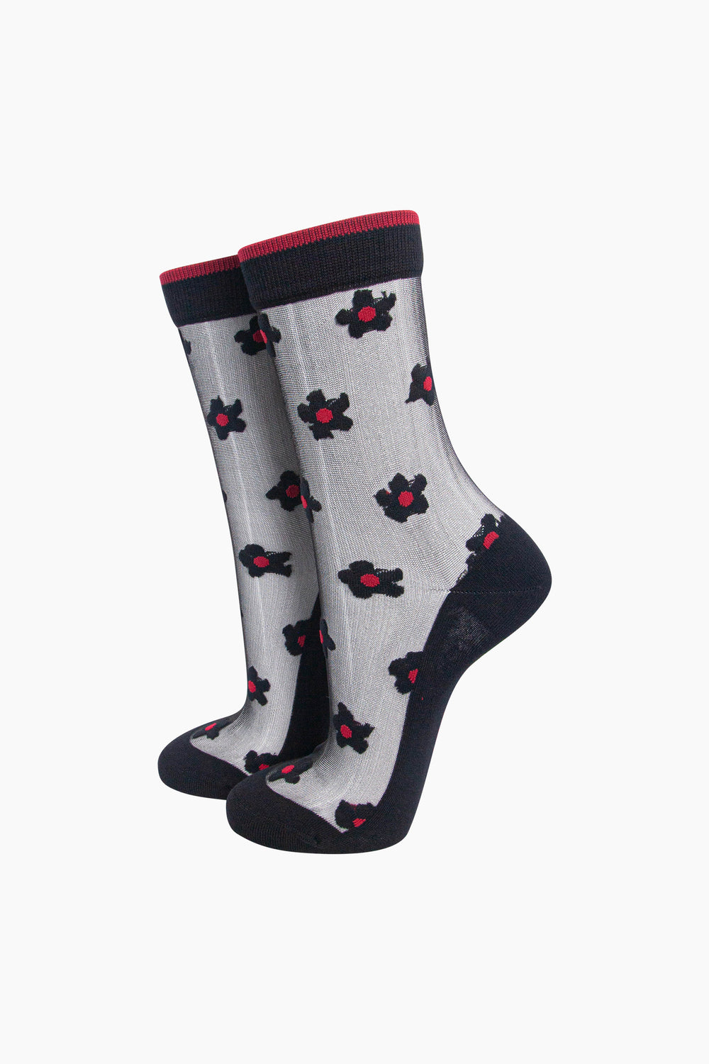 Daisy-Sheer-Socks-in-Black-On-Mannequin