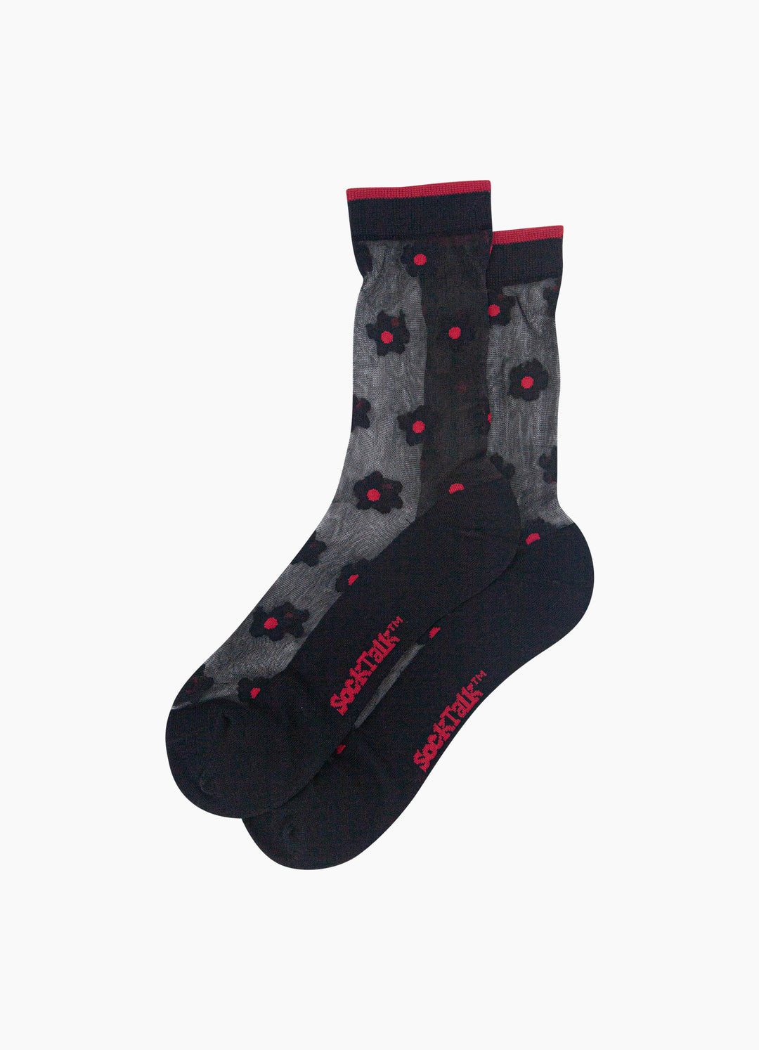 Daisy-Sheer-Socks-in-Black-Laid-Flat
