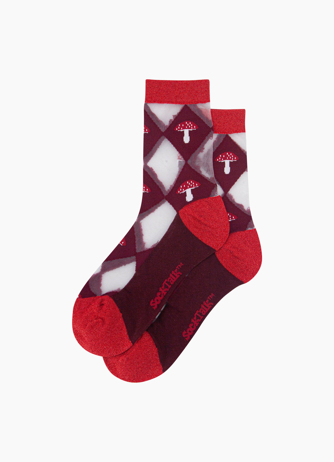 Toadstool-Diamond-Sheer-Socks-in-Red/Burgundy-Laid-Flat
