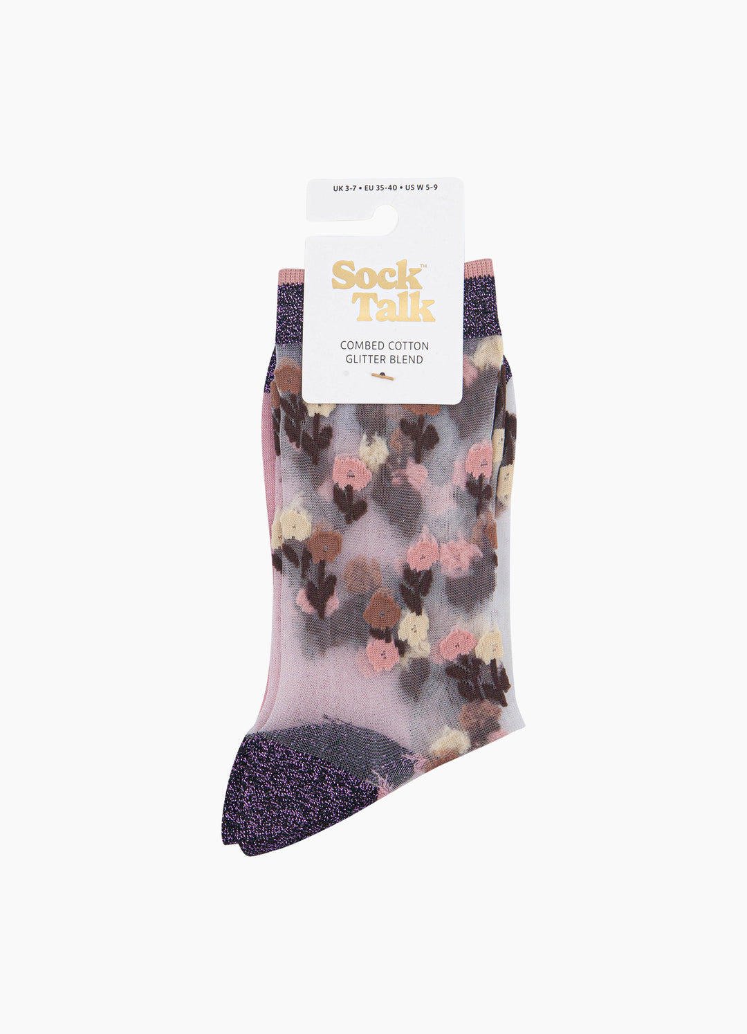 Floral-Sheer-Socks-in-Purple/Pink-In-Packaging