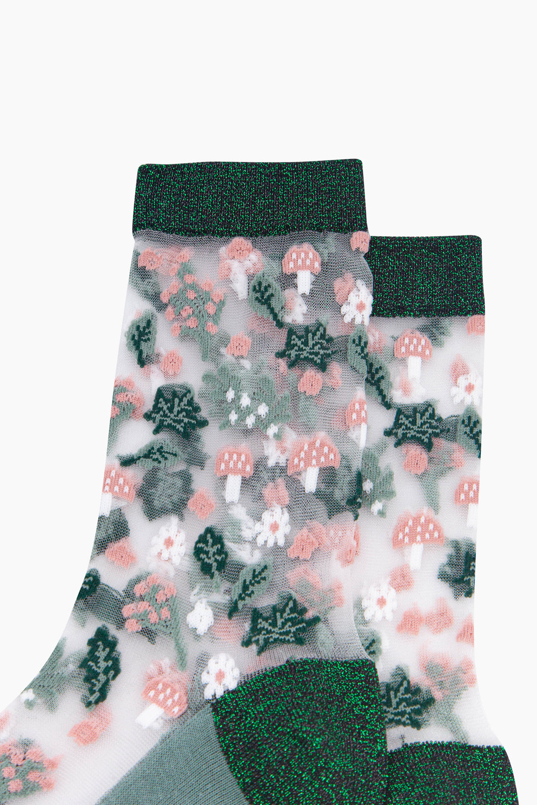 Floral-Sheer-Socks-in-Forest-Green-Close-Up