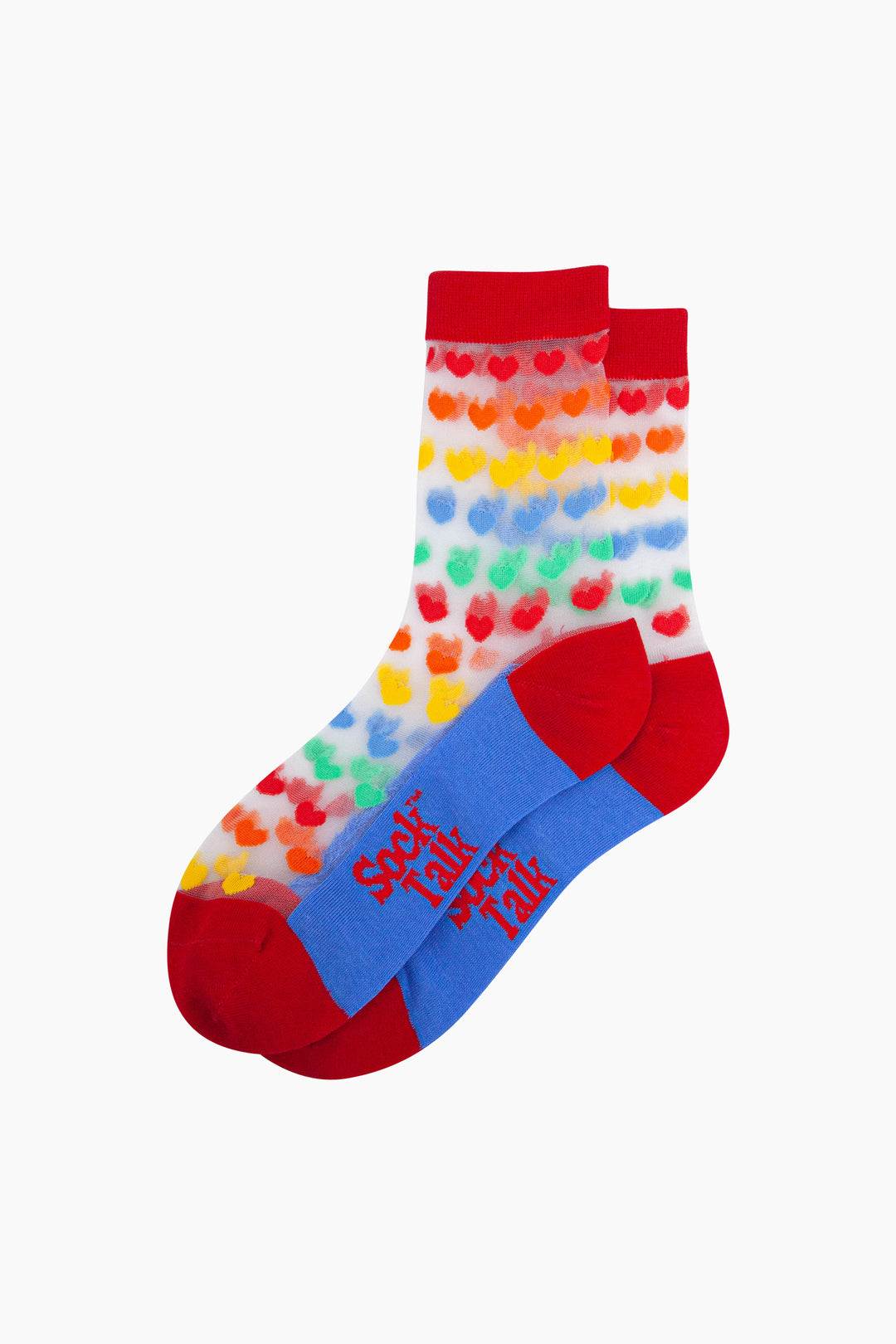 Rainbow-Love-Hearts-Combed-Cotton-Sheer-Pop-Socks-Lying-Flat