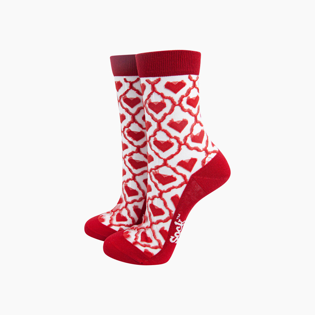 Heart-Ribbon-Combed-Cotton-Sheer-Pop-Socks-in-Red-Mannequin
