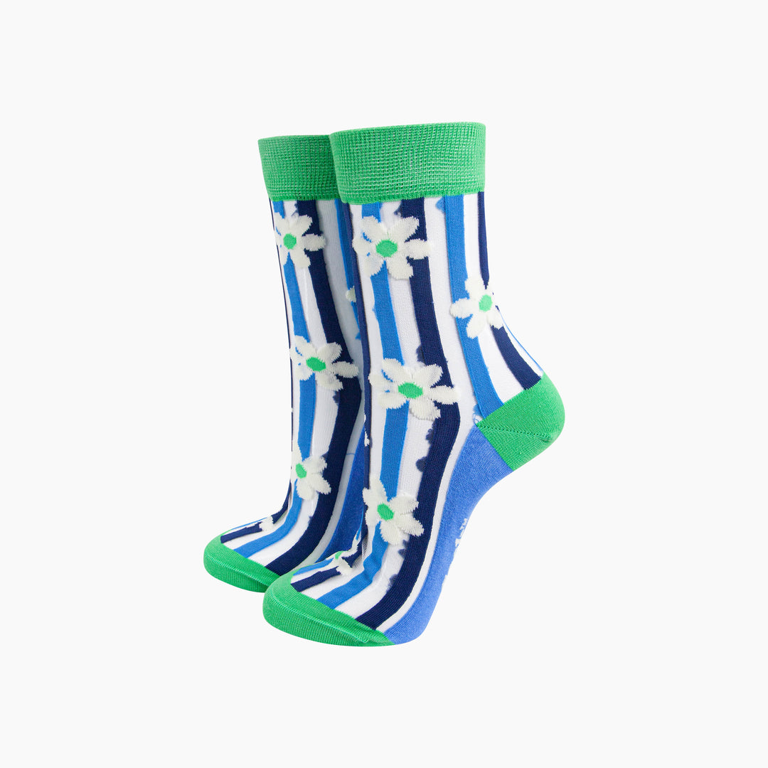 Daisy-Stripes-Combed-Cotton-Sheer-Pop-Socks-in-Green-Mannequin