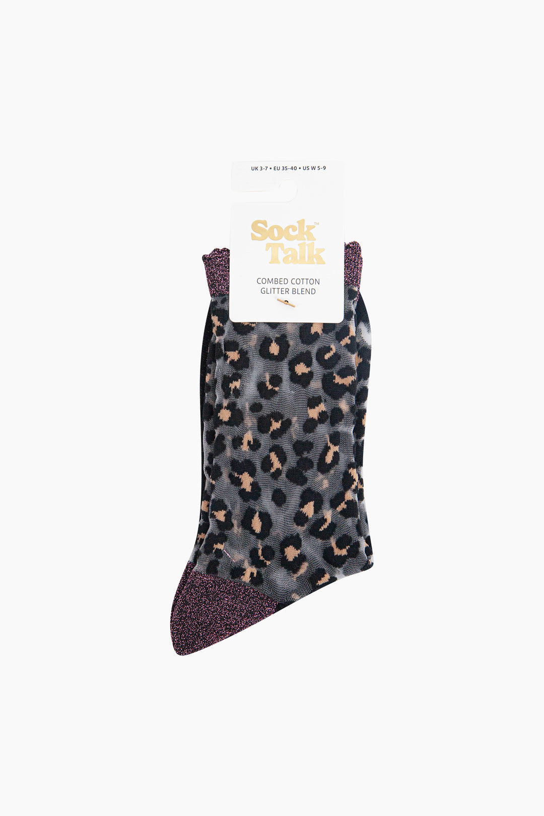 Leopard-Print-Combed-Cotton-Sheer-Pop-Socks-in-Black-In-Packaging