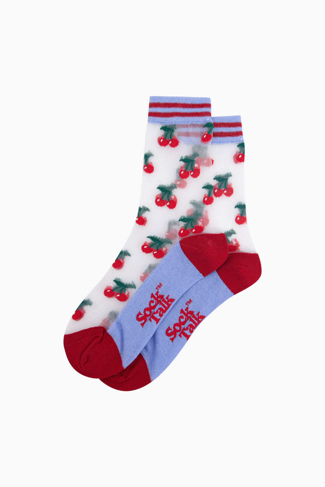 Cherry-Fruit-Combed-Cotton-Sheer-Pop-Socks-flat-lay