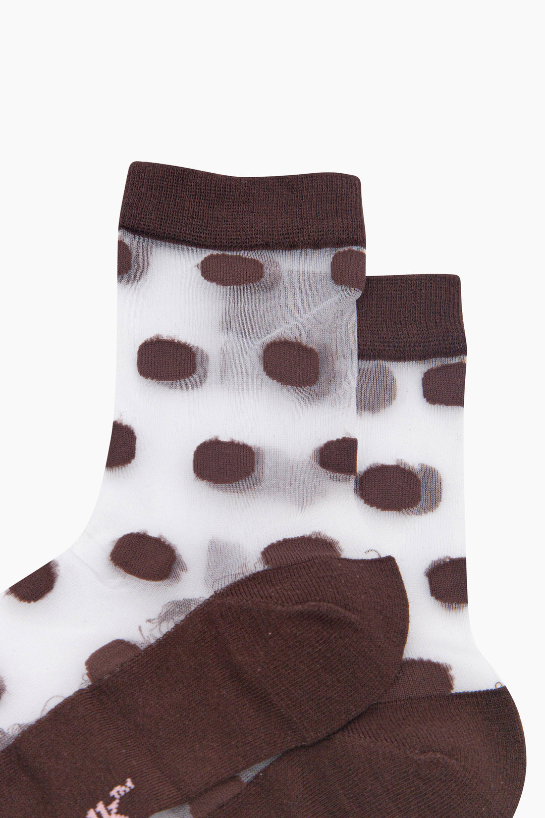 Polka-Dot-Sheer-Socks-in-Brown-Close-Up