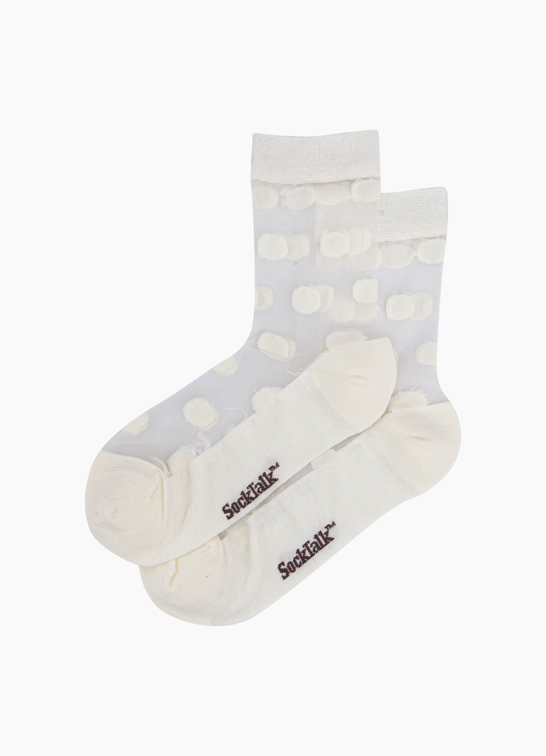 Polka-Dot-Sheer-Socks-in-Cream-Laid-Flat