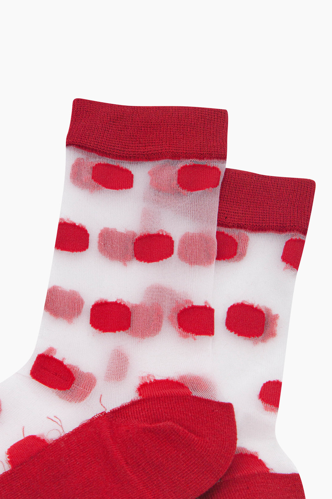 Polka-Dot-Sheer-Socks-in-Red-Close-Up