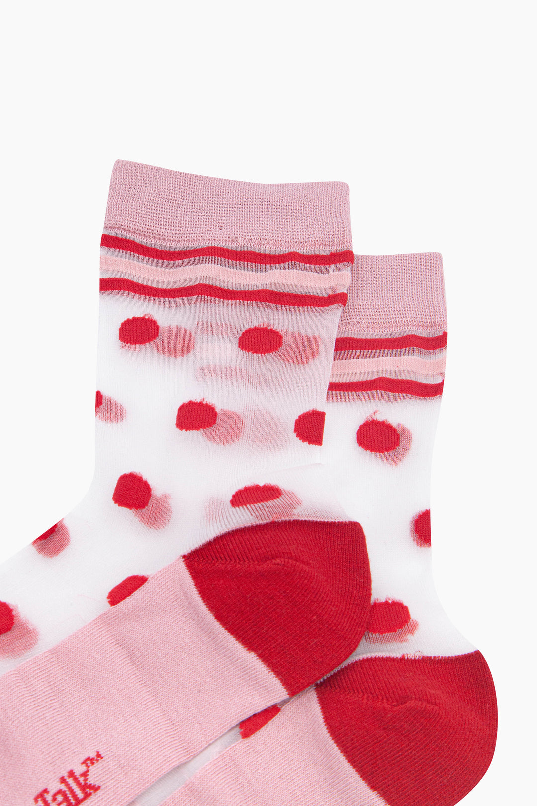 Polka-Dot-Stripe-Sheer-Socks-in-Red/Pink-Close-Up