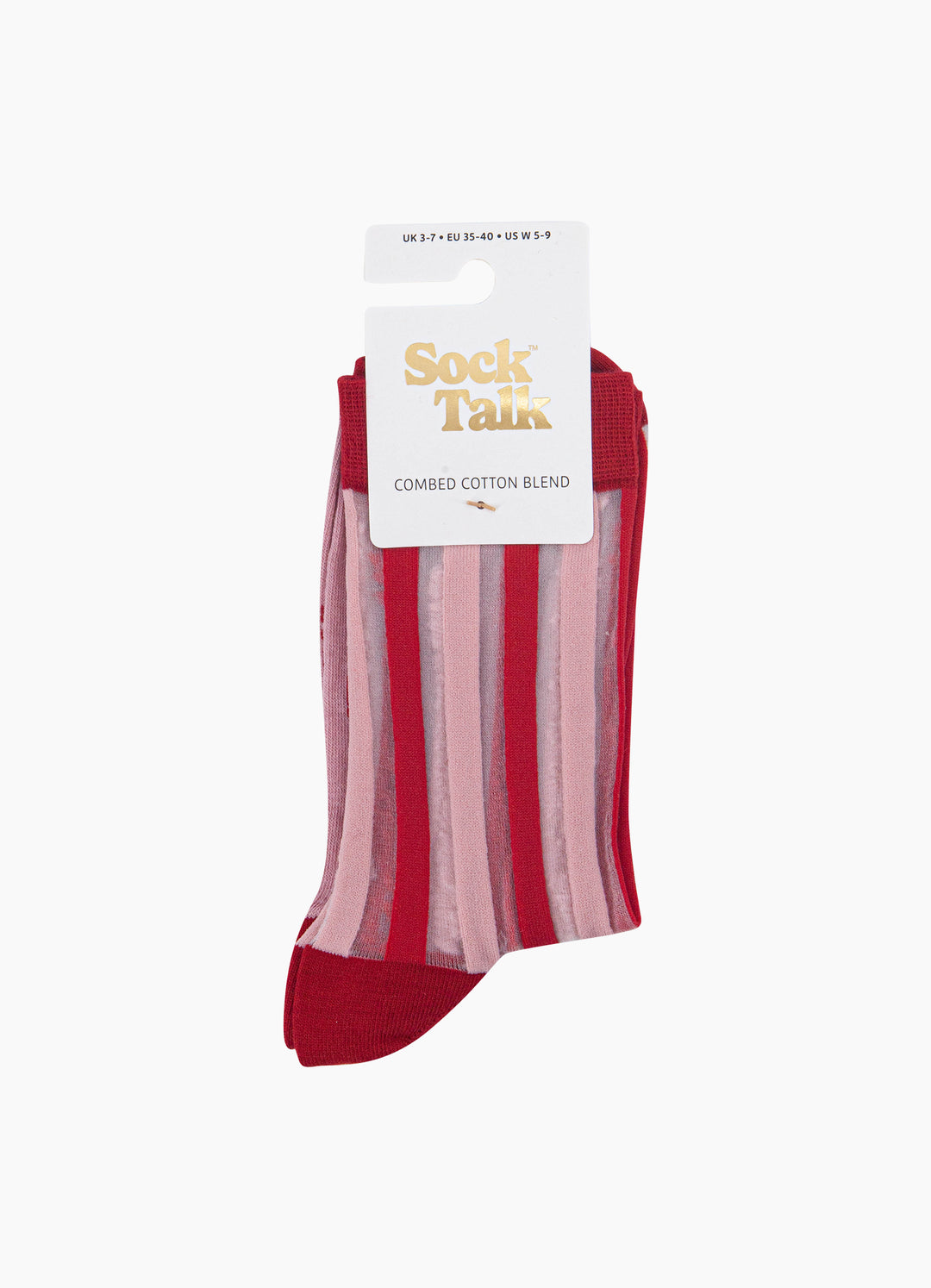 Stripe-Sheer-Socks-in-Red/Soft-Pink-In-Packaging