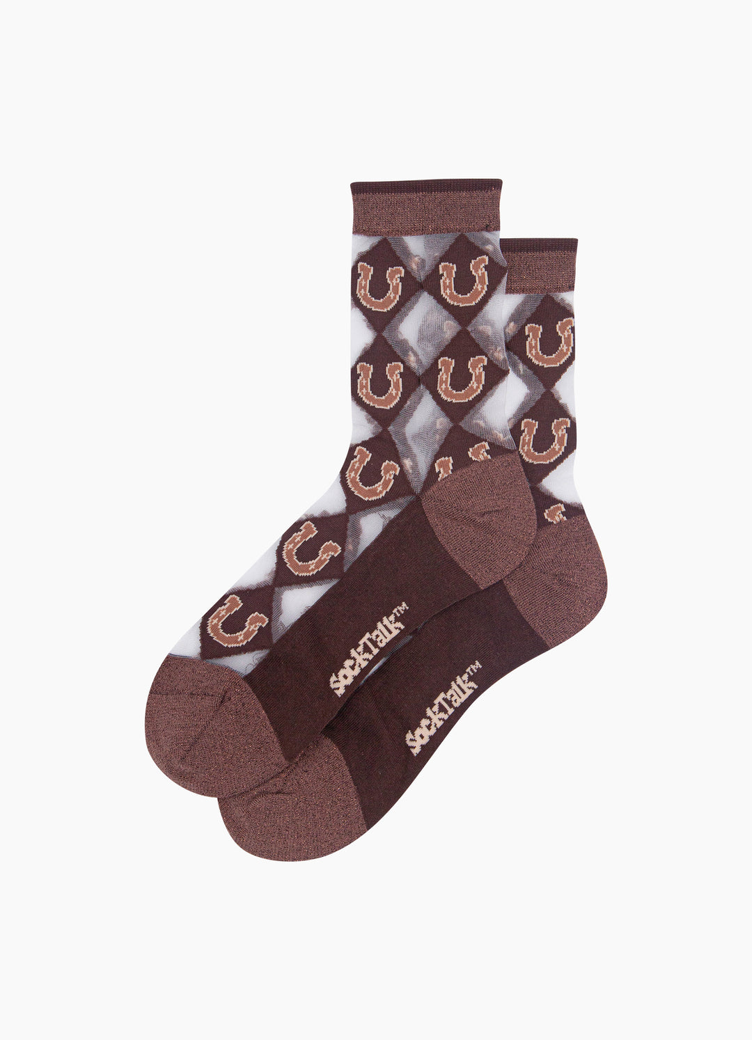Horseshoe-Sheer-Socks-in-Brown-Laid-Flat