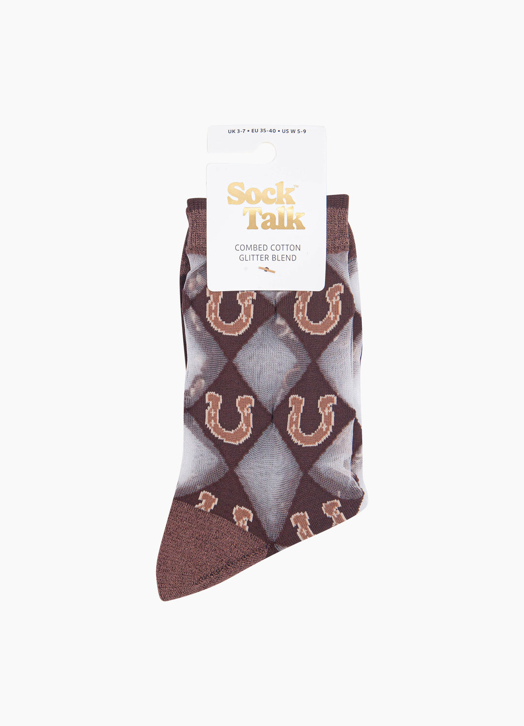 Horseshoe-Sheer-Socks-in-Brown-In-Packaging