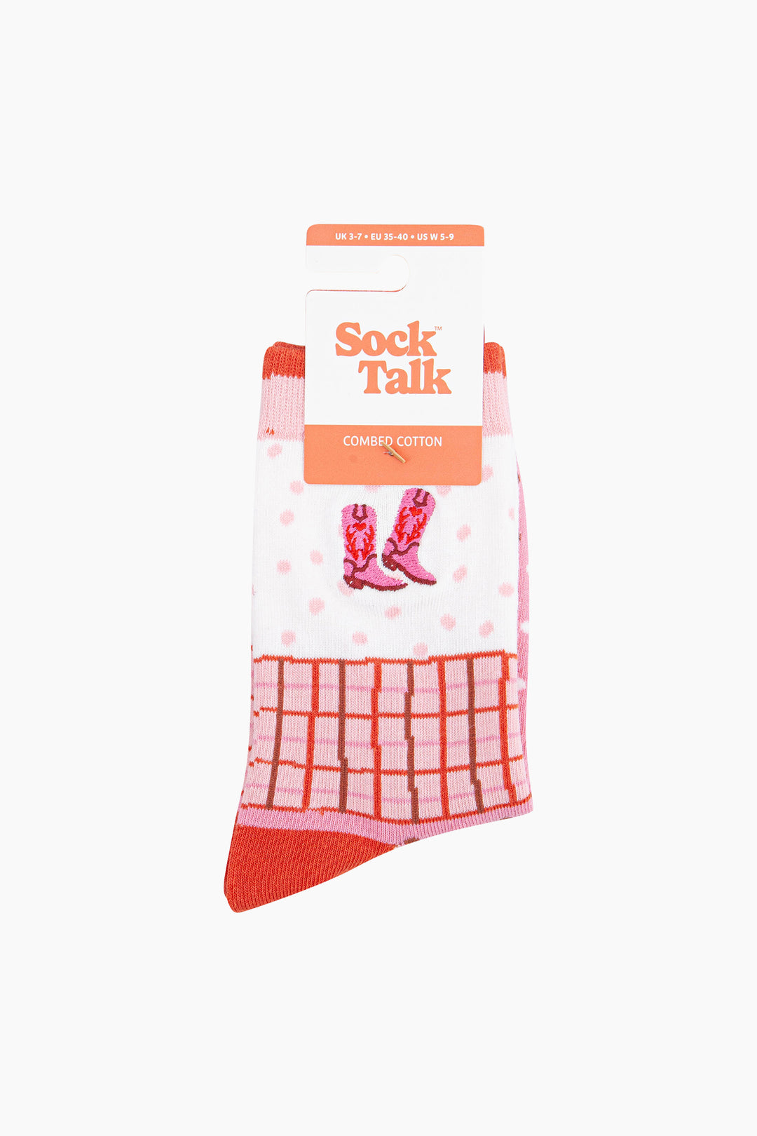 Embroidered-Cowboy-Boots-Combed-Cotton-Socks-in-Pink-in-packaging