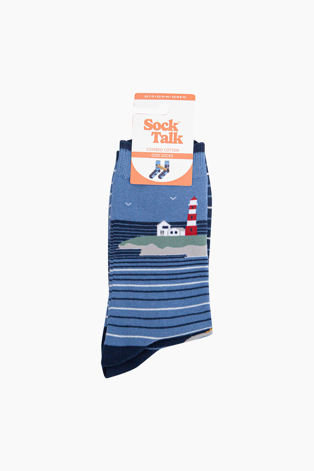 Coastline-Stripes-Combed-Cotton-Odd-Socks-in-Blue-In-Packaging