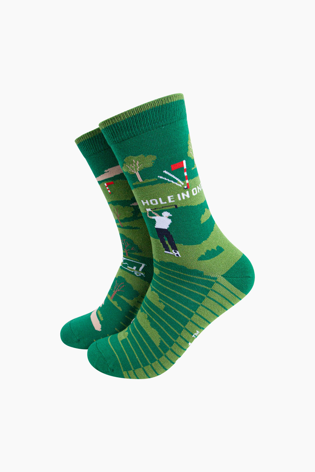 Hole-in-One-Golf-Combed-Cotton-Odd-Socks-in-Green-Mannequin